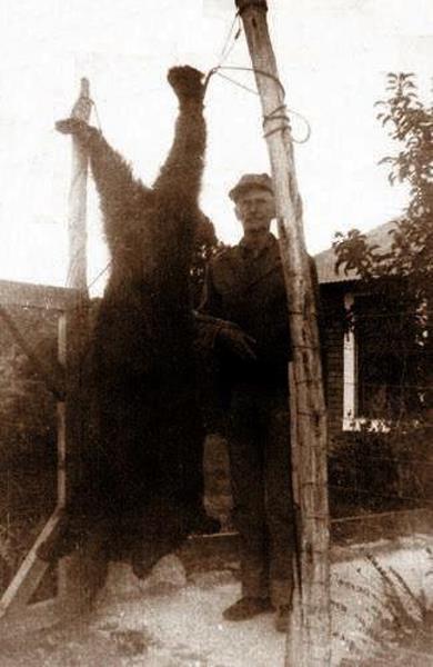 A.J. Fuchs and bear, 1947 A.J. Fuchs and bear, 1947